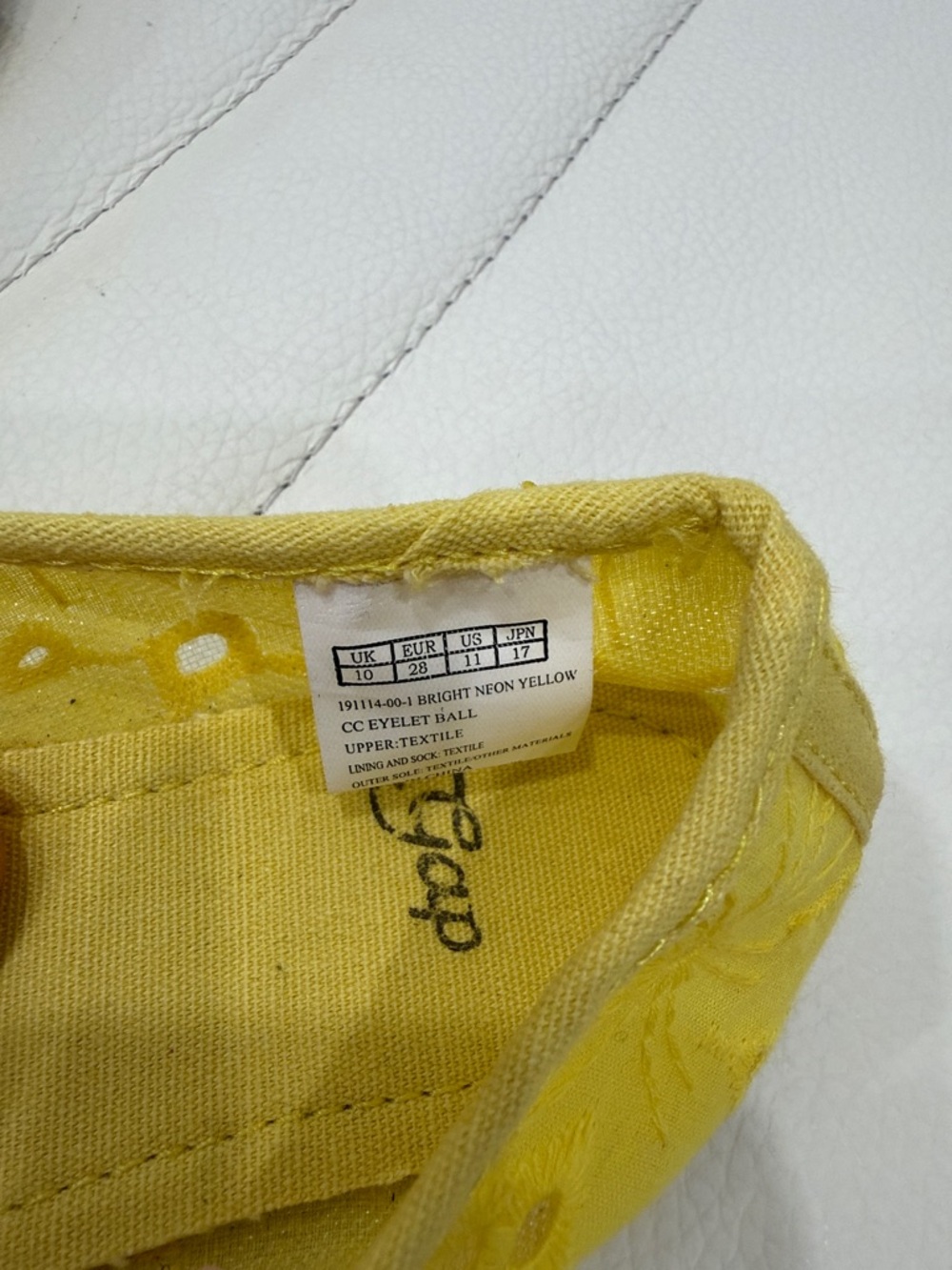 GAP Girls Lace Ballet Flats - Yellow and Navy - Picture 5 of 6